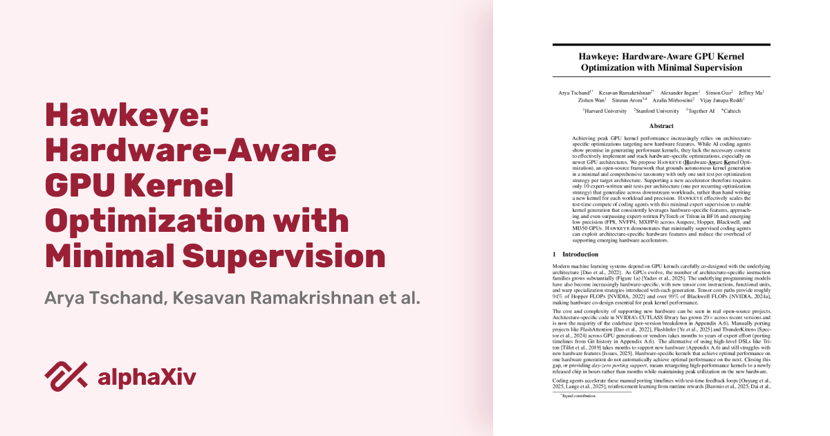 Weekly AI News: Agentic Models, Open Weights, and AI Watermarking Hawkeye paper preview image